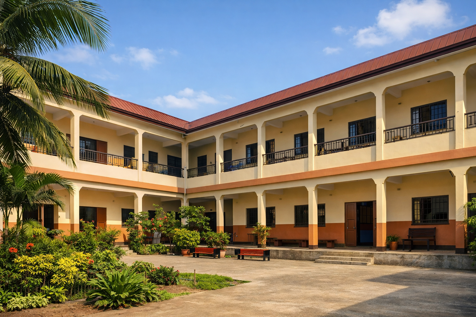 Vue extérieure de l'école